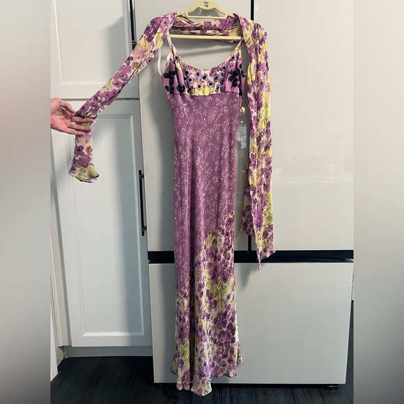 Nicole Miller Dresses & Skirts - Vintage Nicole Miller Purple and Yellow Floral Dress